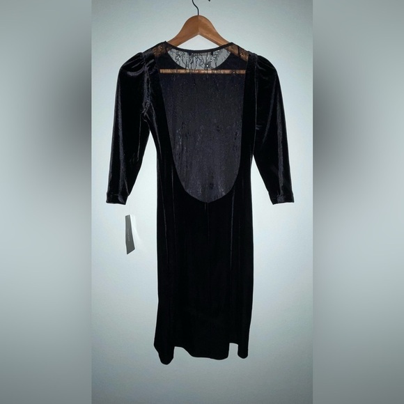 NWT Zara Black Velvet & Lace Party Dress Size Medium - Picture 5 of 8